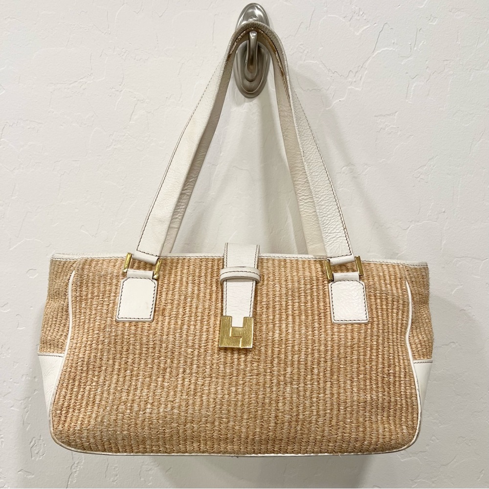 Lambertson Truex Woven Straw Purse